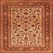 Serging Thickness of Persian Orange Traditional Rug, tr4732org