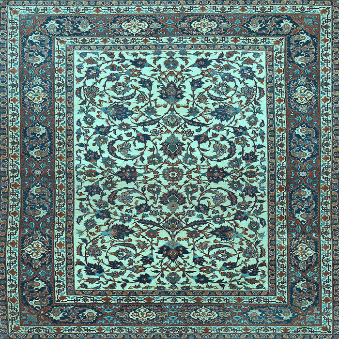 Square Machine Washable Persian Light Blue Traditional Rug, wshtr4732lblu
