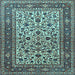 Square Machine Washable Persian Light Blue Traditional Rug, wshtr4732lblu