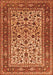 Serging Thickness of Machine Washable Persian Orange Traditional Area Rugs, wshtr4732org