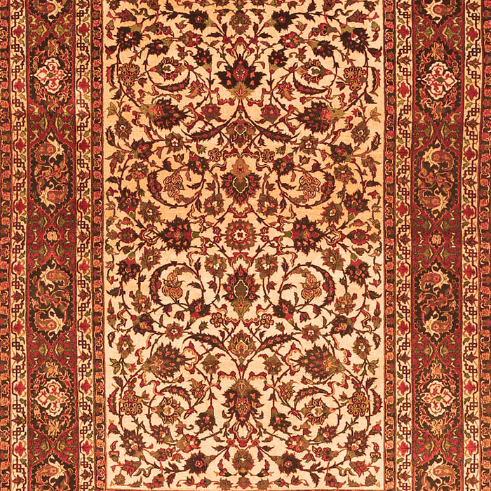 Serging Thickness of Machine Washable Persian Orange Traditional Area Rugs, wshtr4732org