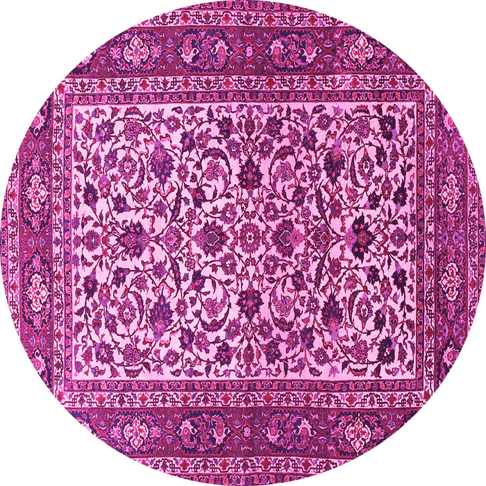 Round Persian Pink Traditional Rug, tr4732pnk