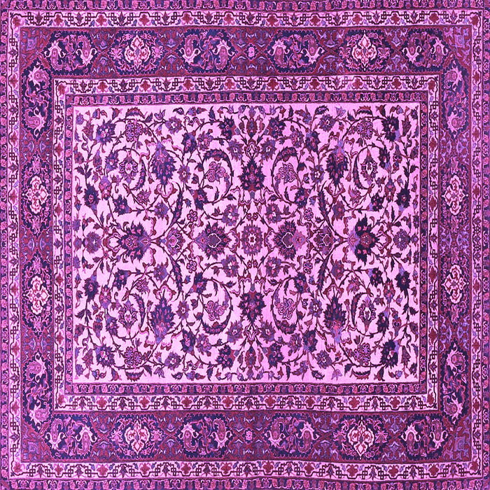 Square Machine Washable Persian Purple Traditional Area Rugs, wshtr4732pur