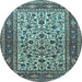 Round Persian Light Blue Traditional Rug, tr4732lblu