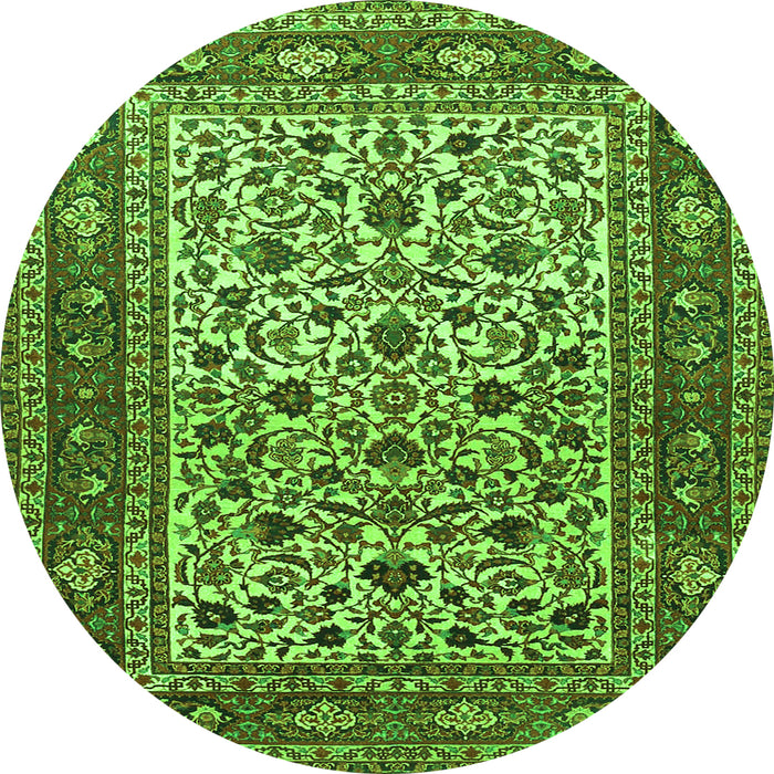 Machine Washable Persian Green Traditional Area Rugs, wshtr4732grn