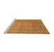 Sideview of Machine Washable Traditional Yellow Rug, wshtr4733