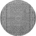 Square Medallion Gray Traditional Rug, tr4733gry