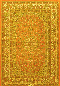 Medallion Yellow Traditional Rug, tr4733yw