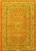 Medallion Yellow Traditional Rug, tr4733yw