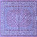 Square Medallion Blue Traditional Rug, tr4733blu