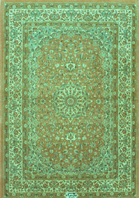 Medallion Turquoise Traditional Rug, tr4733turq