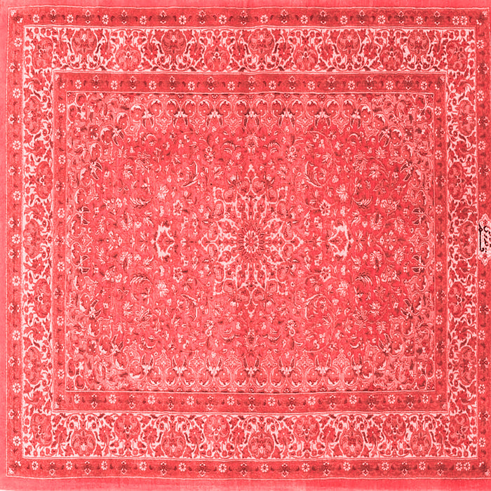 Machine Washable Medallion Red Traditional Rug, wshtr4733red