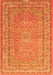 Serging Thickness of Machine Washable Medallion Orange Traditional Area Rugs, wshtr4733org