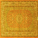 Square Medallion Yellow Traditional Rug, tr4733yw