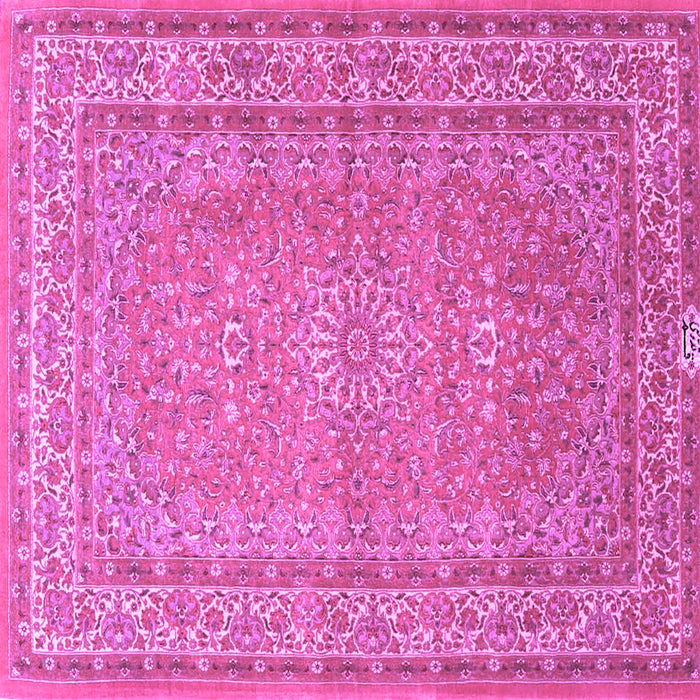 Square Machine Washable Medallion Purple Traditional Area Rugs, wshtr4733pur