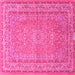 Square Medallion Pink Traditional Rug, tr4733pnk