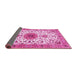 Sideview of Medallion Pink Traditional Rug, tr4734pnk