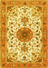 Machine Washable Medallion Yellow Traditional Rug, wshtr4734yw