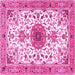 Square Medallion Pink Traditional Rug, tr4734pnk