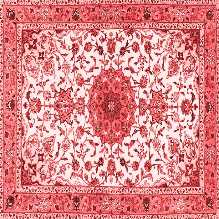 Machine Washable Medallion Red Traditional Rug, wshtr4734red
