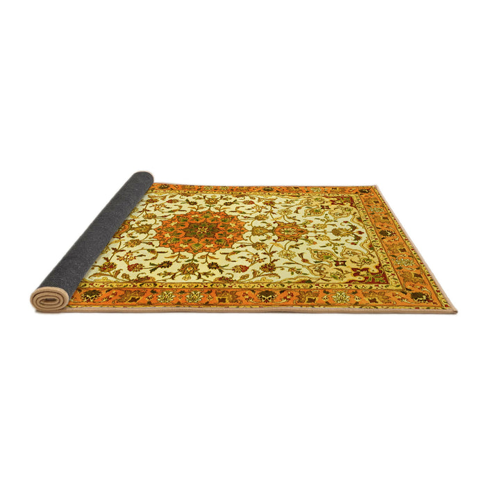 Sideview of Medallion Yellow Traditional Rug, tr4734yw