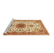 Sideview of Machine Washable Medallion Brown Traditional Rug, wshtr4734brn