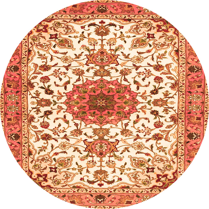 Square Medallion Orange Traditional Rug, tr4734org