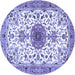 Round Medallion Blue Traditional Rug, tr4734blu