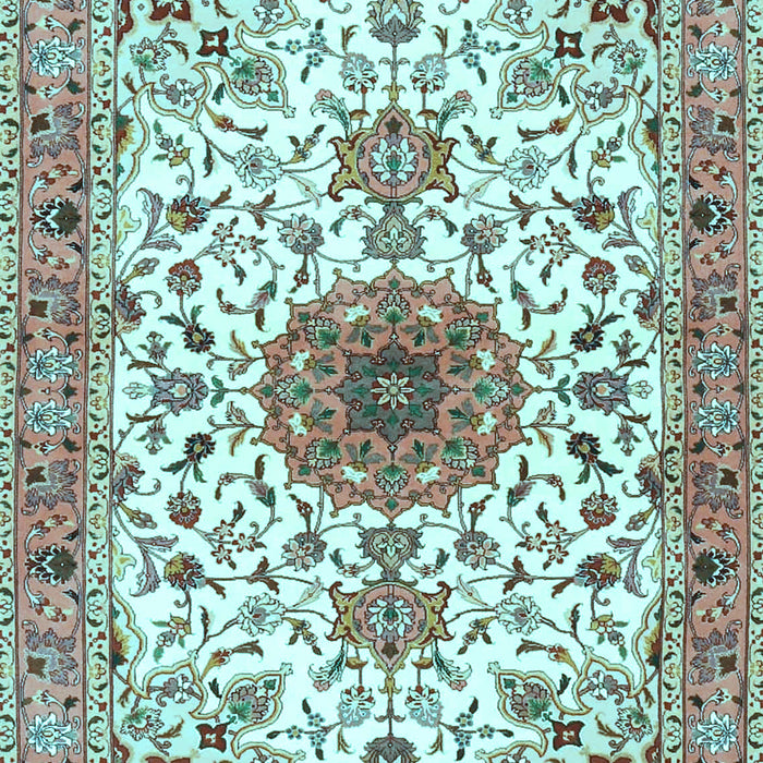 Medallion Light Blue Traditional Rug, tr4734lblu