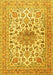 Machine Washable Medallion Yellow Traditional Rug, wshtr4735yw