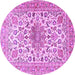 Round Medallion Purple Traditional Rug, tr4735pur