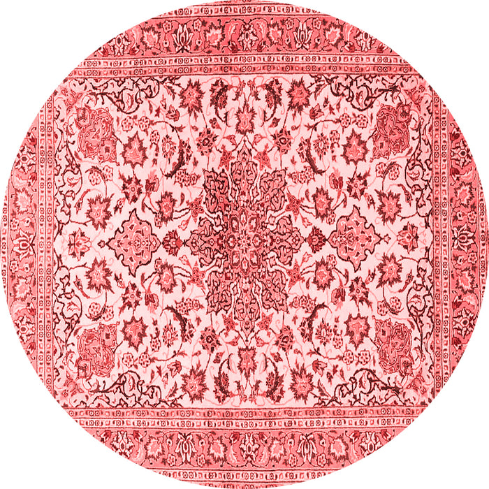 Machine Washable Medallion Red Traditional Rug, wshtr4735red