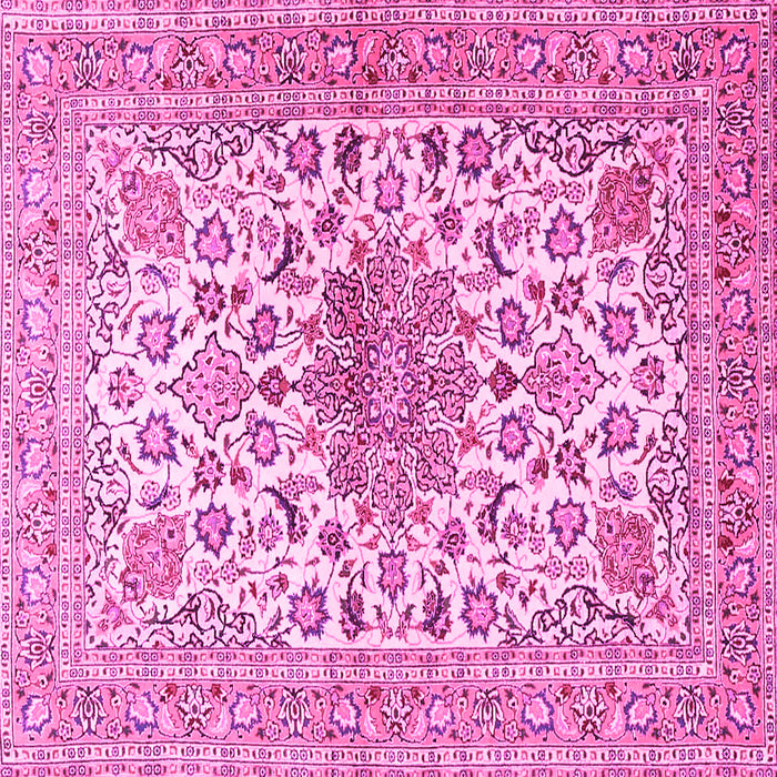 Square Medallion Pink Traditional Rug, tr4735pnk