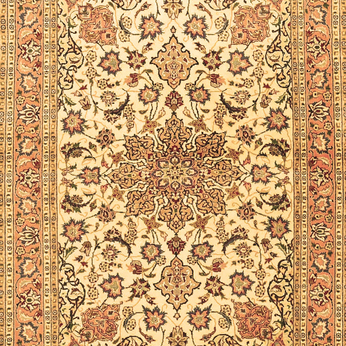 Machine Washable Medallion Brown Traditional Rug, wshtr4735brn