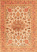 Serging Thickness of Machine Washable Medallion Orange Traditional Area Rugs, wshtr4735org