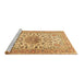 Sideview of Machine Washable Medallion Brown Traditional Rug, wshtr4735brn