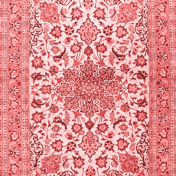 Machine Washable Medallion Red Traditional Rug, wshtr4735red