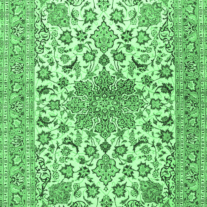Medallion Emerald Green Traditional Rug, tr4735emgrn