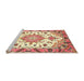 Sideview of Machine Washable Traditional Brown Gold Rug, wshtr4736