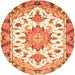 Square Medallion Orange Traditional Rug, tr4736org