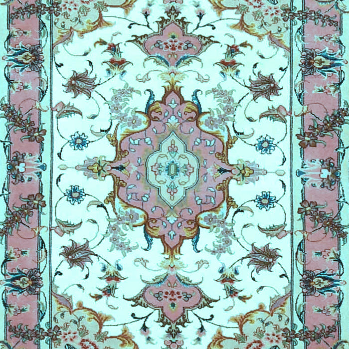 Medallion Light Blue Traditional Rug, tr4736lblu