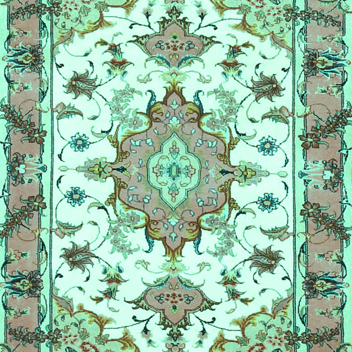 Medallion Turquoise Traditional Rug, tr4736turq