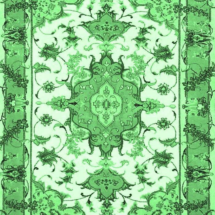 Medallion Emerald Green Traditional Rug, tr4736emgrn