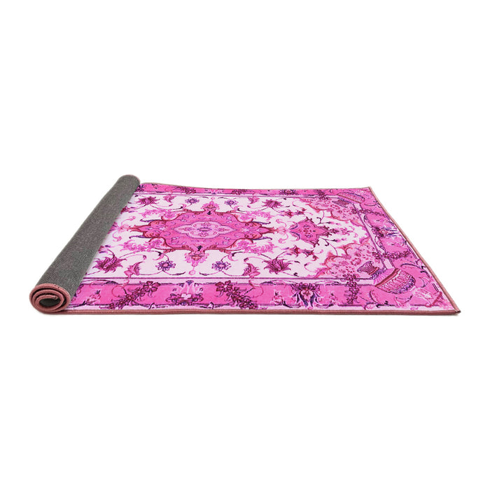 Sideview of Medallion Pink Traditional Rug, tr4736pnk