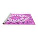 Sideview of Machine Washable Medallion Purple Traditional Area Rugs, wshtr4736pur