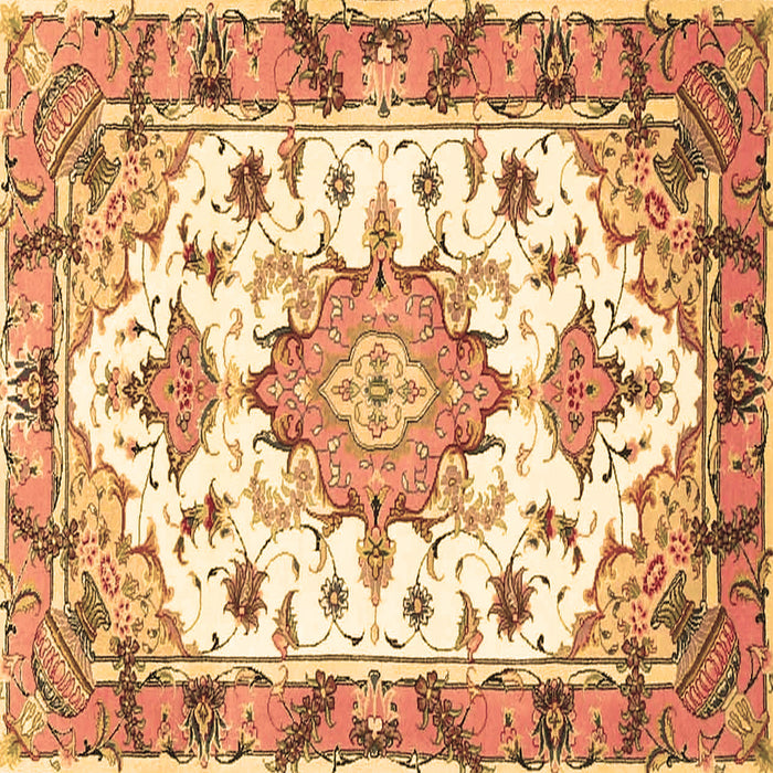 Square Medallion Brown Traditional Rug, tr4736brn