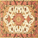 Square Medallion Brown Traditional Rug, tr4736brn