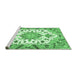 Sideview of Machine Washable Medallion Emerald Green Traditional Area Rugs, wshtr4736emgrn