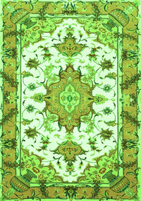 Medallion Green Traditional Rug, tr4736grn