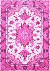 Medallion Pink Traditional Rug, tr4736pnk